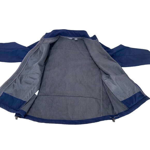 Eddie Bauer Soft Shell Jacket Men Large Blue Full Zip Waterproof Gorpcore Office - Picture 10 of 16